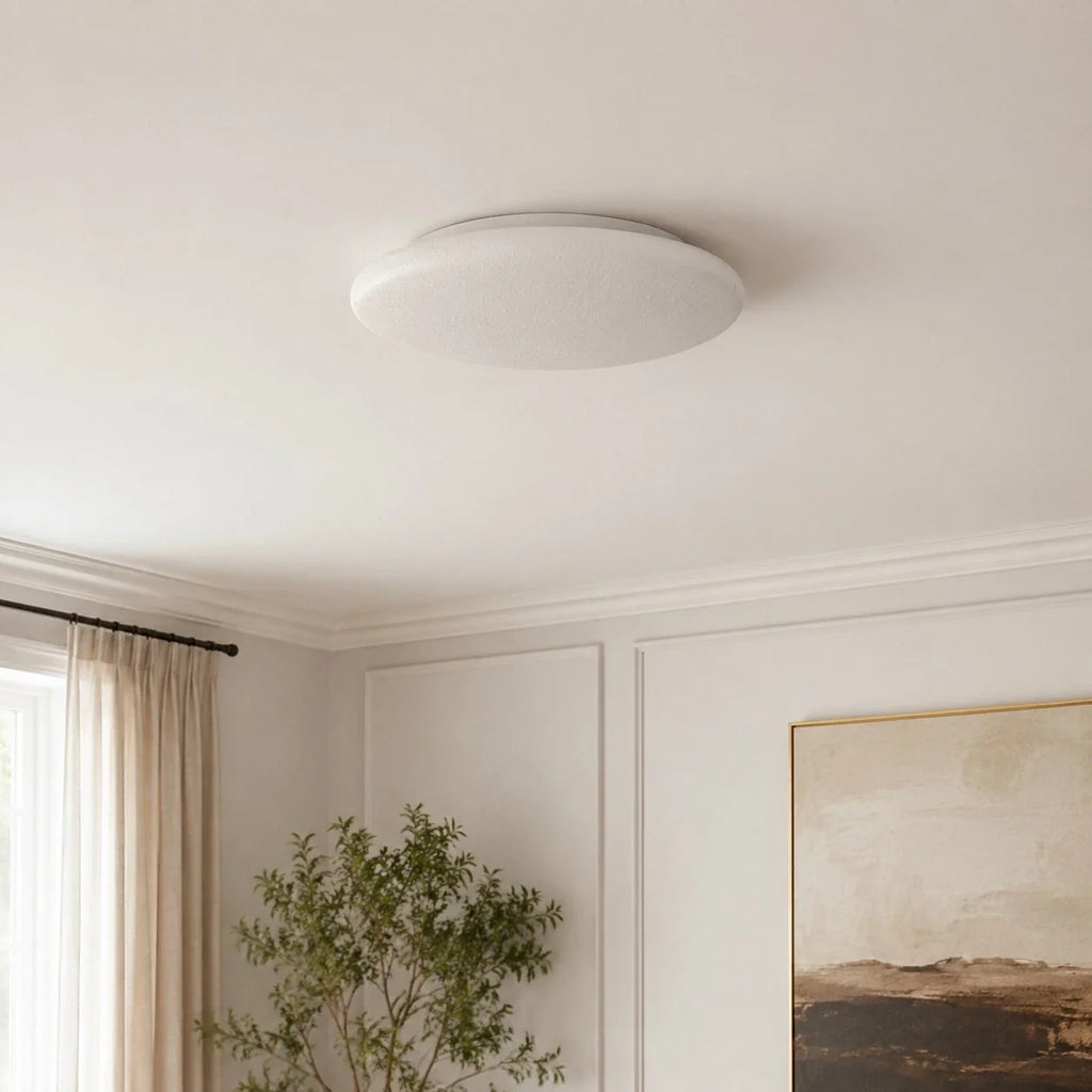 Lampada da soffitto LED rotonda a plafone in crema francese | Esilora