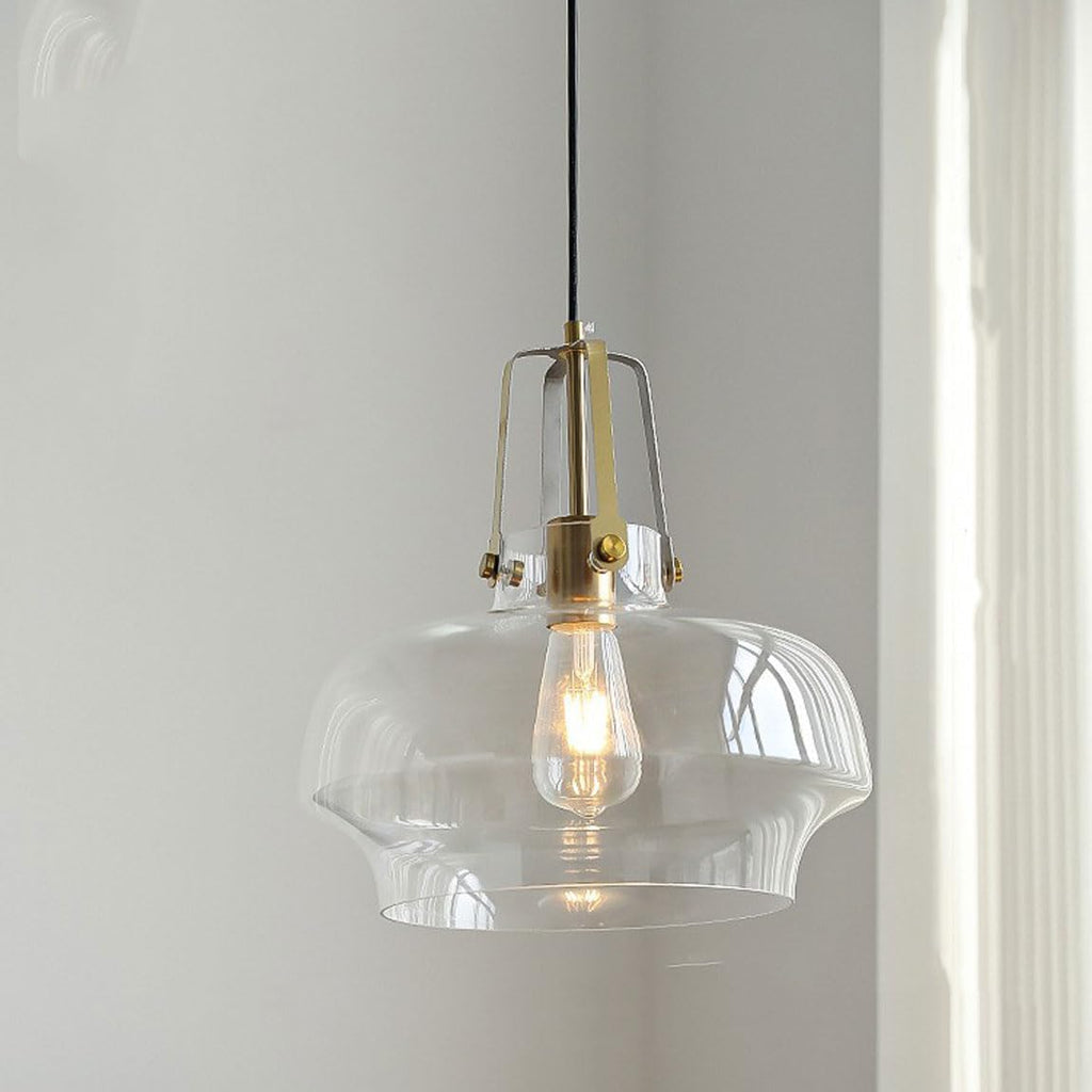 Lawson transparent pendellampe i glass, inspirert av akvarier – moderne hengende lampe til hjemmet | Esilora