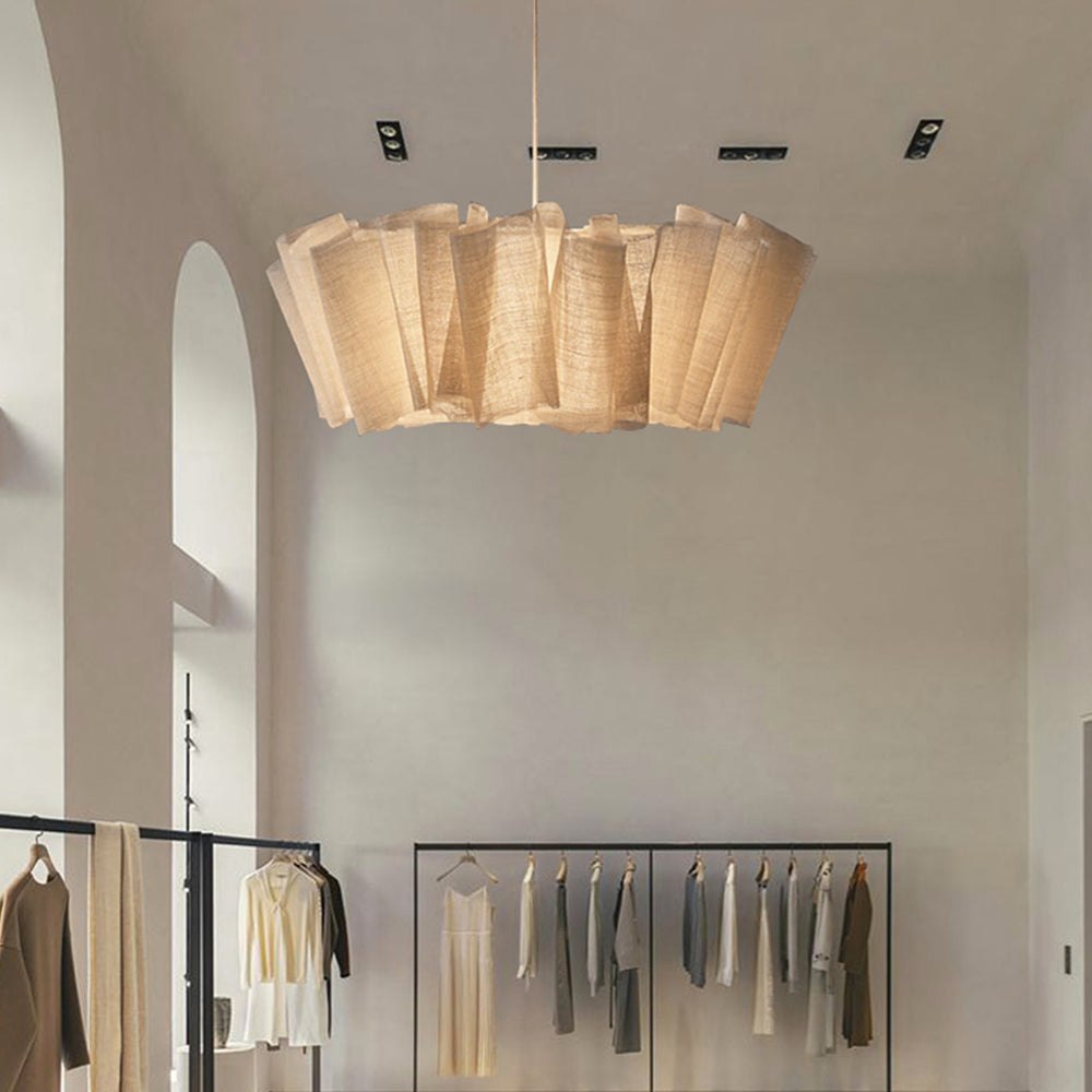 Oslan Pleated Fabric Pendant – Nordic Minimal Style Lighting for Dining Room | Esilora