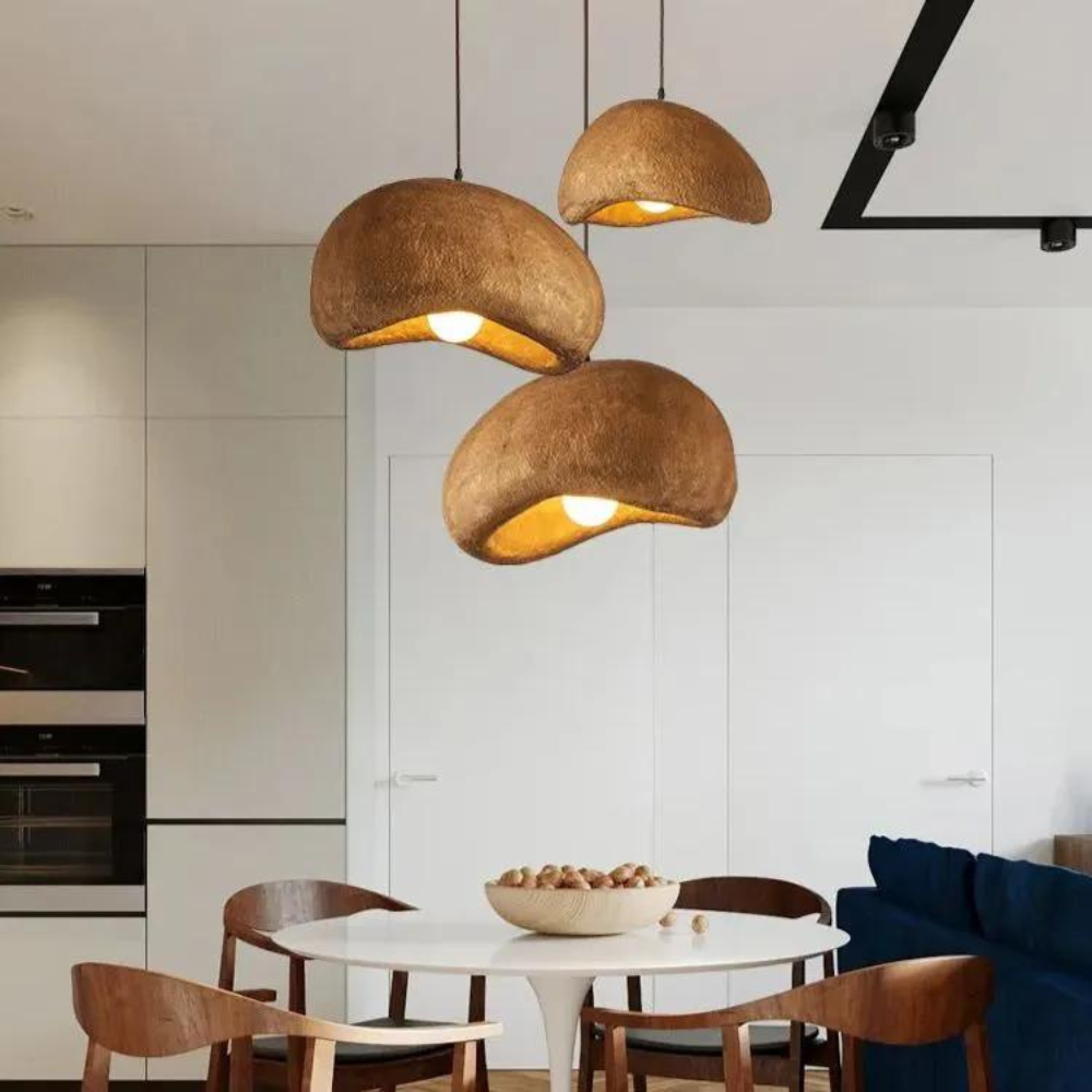 Wabi-Sabi Coffee Cloud Japandi Resin Pendant Light | Esilora