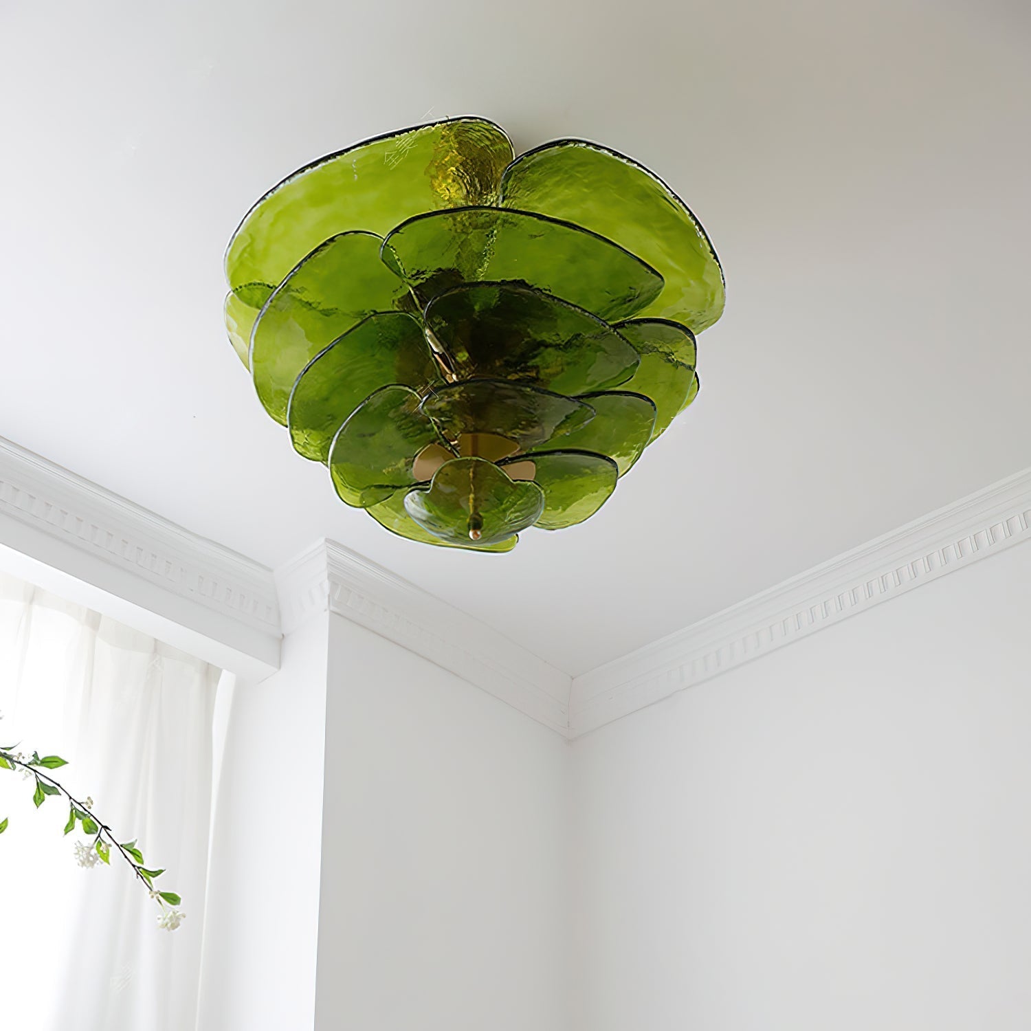 Lotus Leaf Layered Glass Chandelier | Esilora