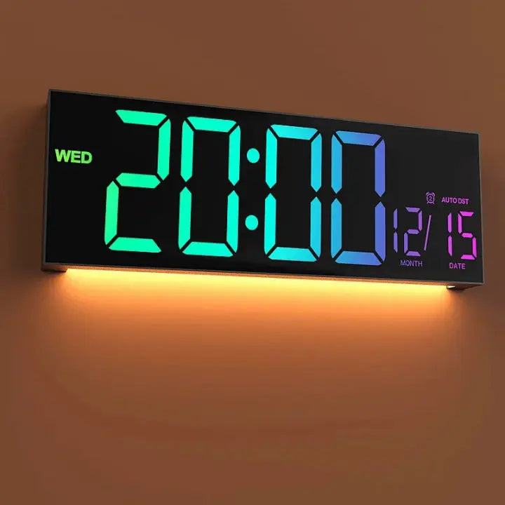Oversized RGB Digital Wall Clock - Esilora