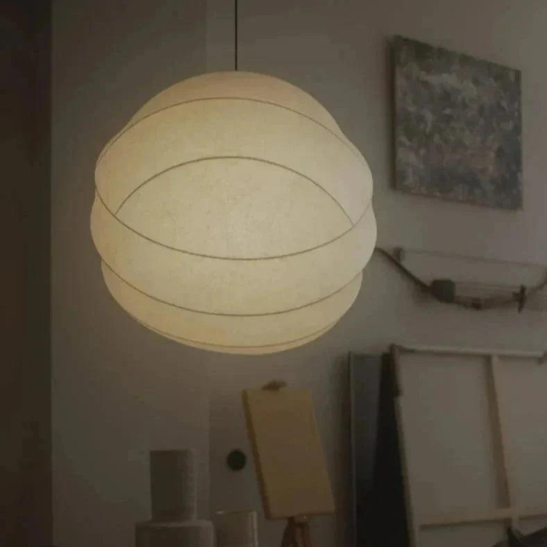 Wabi Sabi Silk Ball Japandi Pendant Light | Esilora