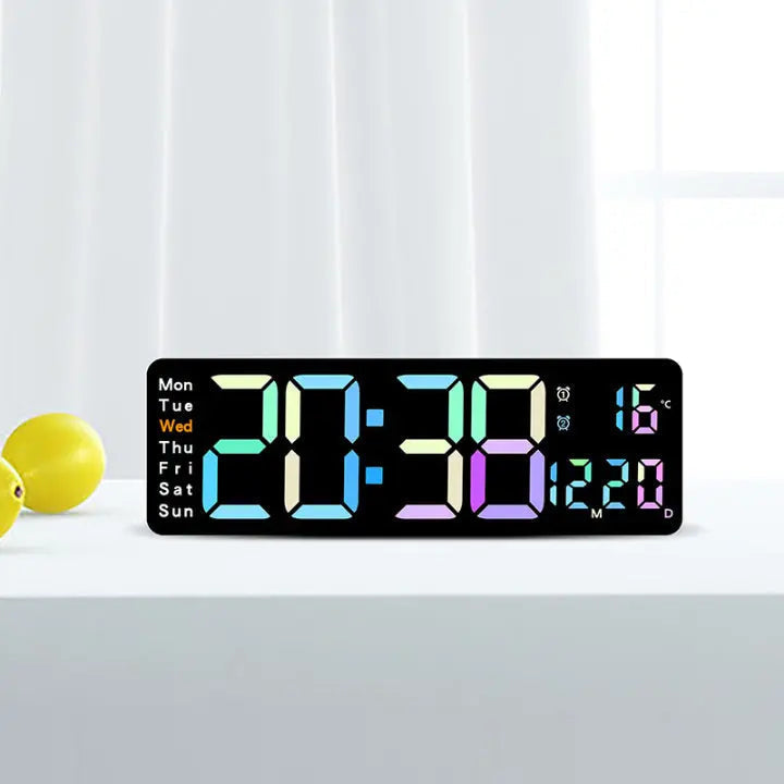 Oversized RGB Digital Wall Clock - Esilora