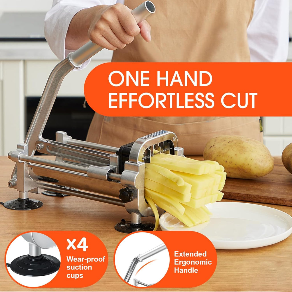 Stainless Steel French Fry Cutter with 2 Blades - Esilora