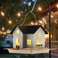 Metal Solar Birdhouse Lantern — Feeder & Garden Light