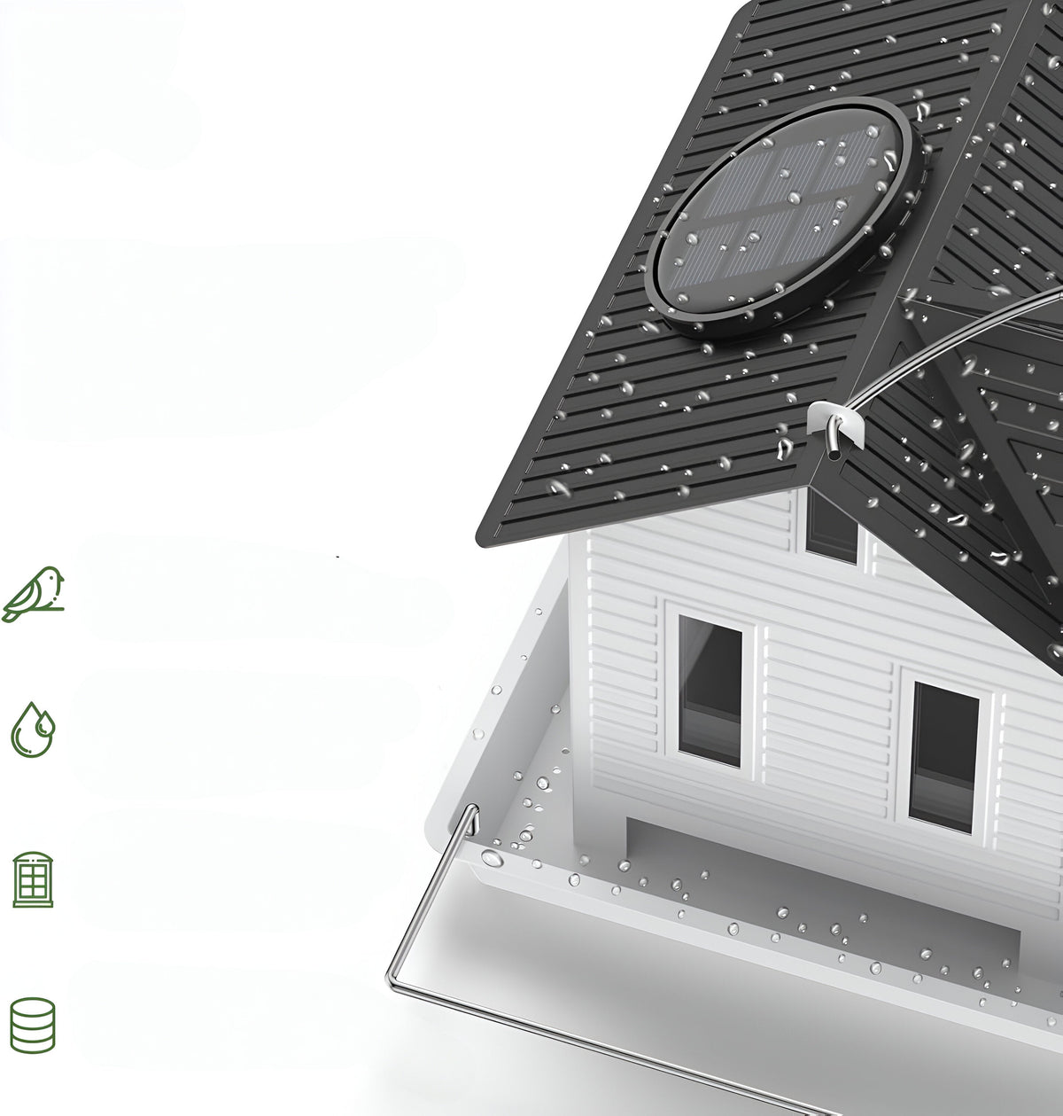 Metal Solar Birdhouse Lantern — Feeder & Garden Light