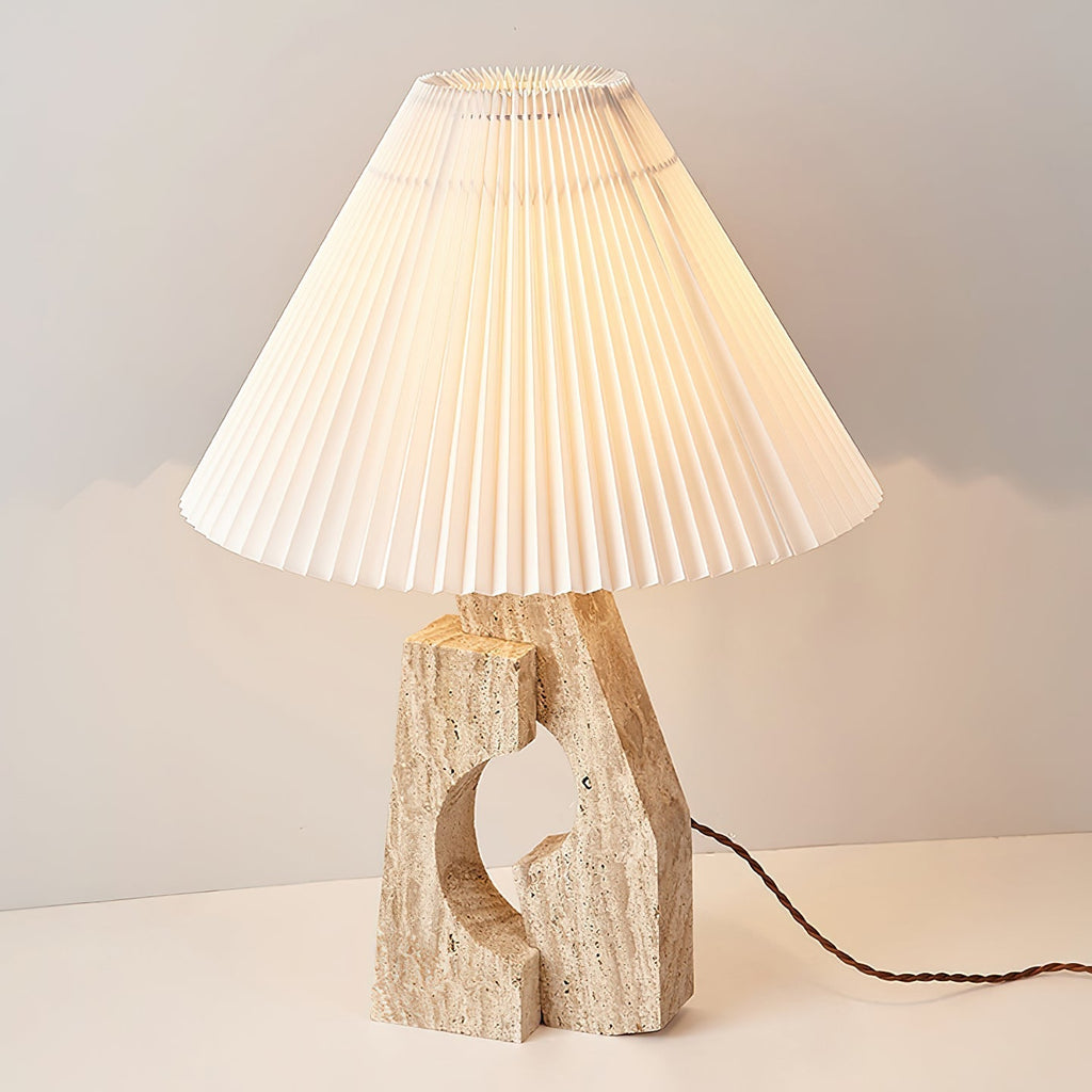 Moderne künstlerische Steinsäulen-Tischlampe Travertin M05 | Esilora