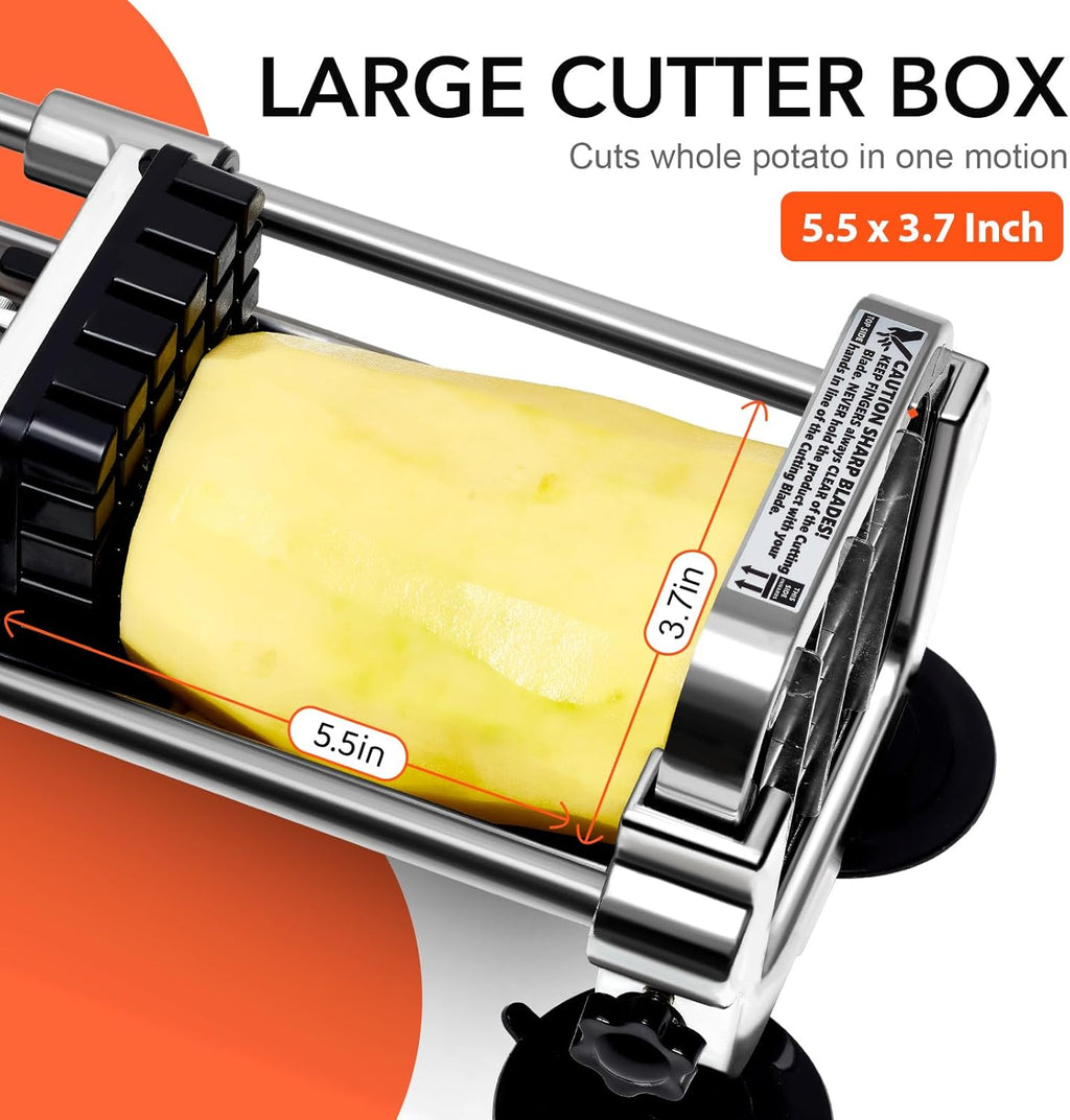 Stainless Steel French Fry Cutter with 2 Blades - Esilora