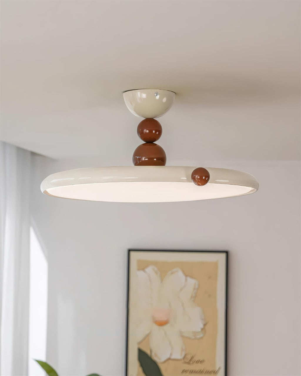 Round Flying Disc Ceiling Light - Retro Style Metal Acrylic | Esilora