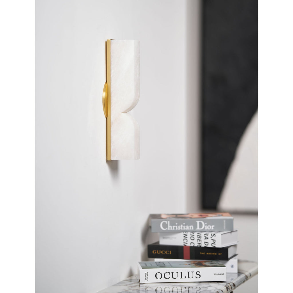 Moderne rechteckige Alabaster-Wandleuchte – Minimalistische Leuchte für Schlafzimmer Flur Wohnzimmer | Esilora