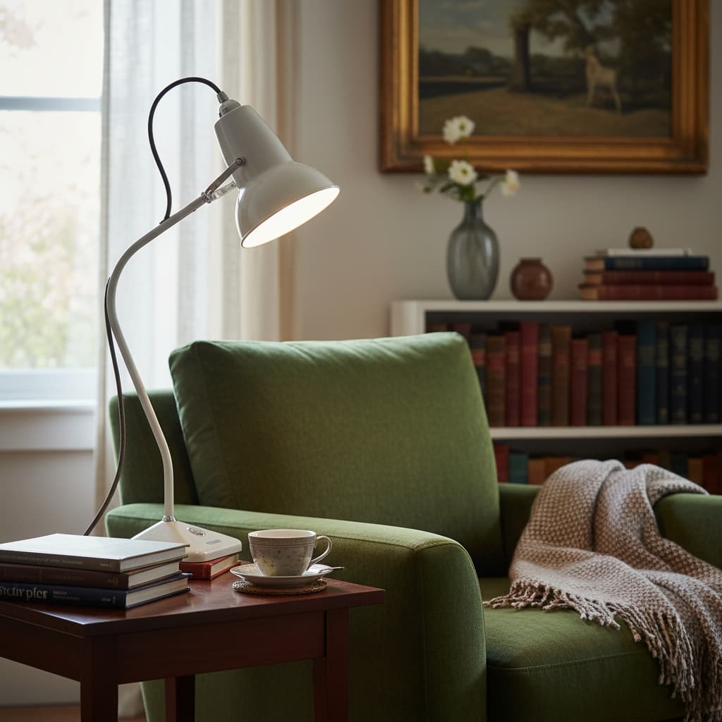Modryx Pyramid Base Mini Table Lamp - Vintage Metal for Desk | Esilora