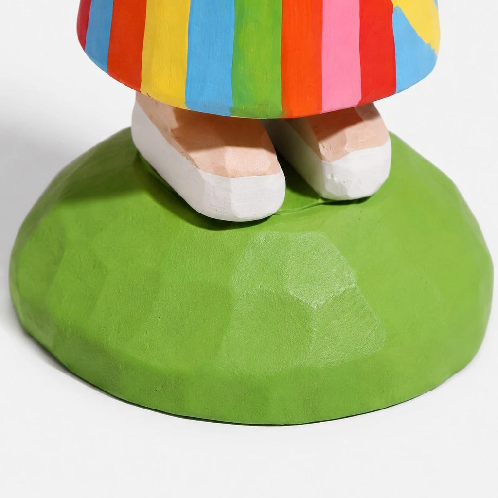 Rainbow Balloon Girl Wooden Figurine | Esilora