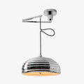 Industrielle Bauhaus-Pendelleuchte mit verstellbarem Arm in poliertem Chrom | Esilora