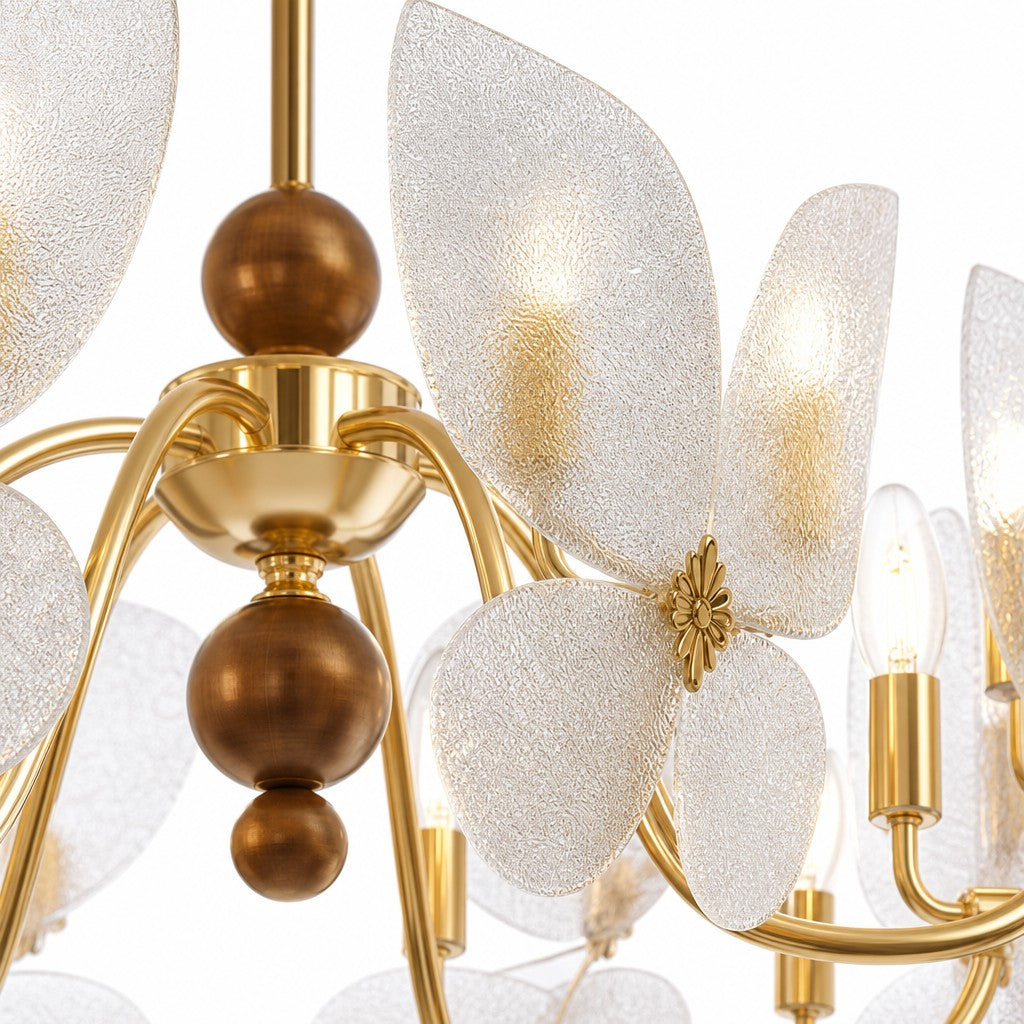 Lucenda Butterfly Chandelier - Gold Acrylic French Vintage Statement Light for Kitchen Island | Esilora