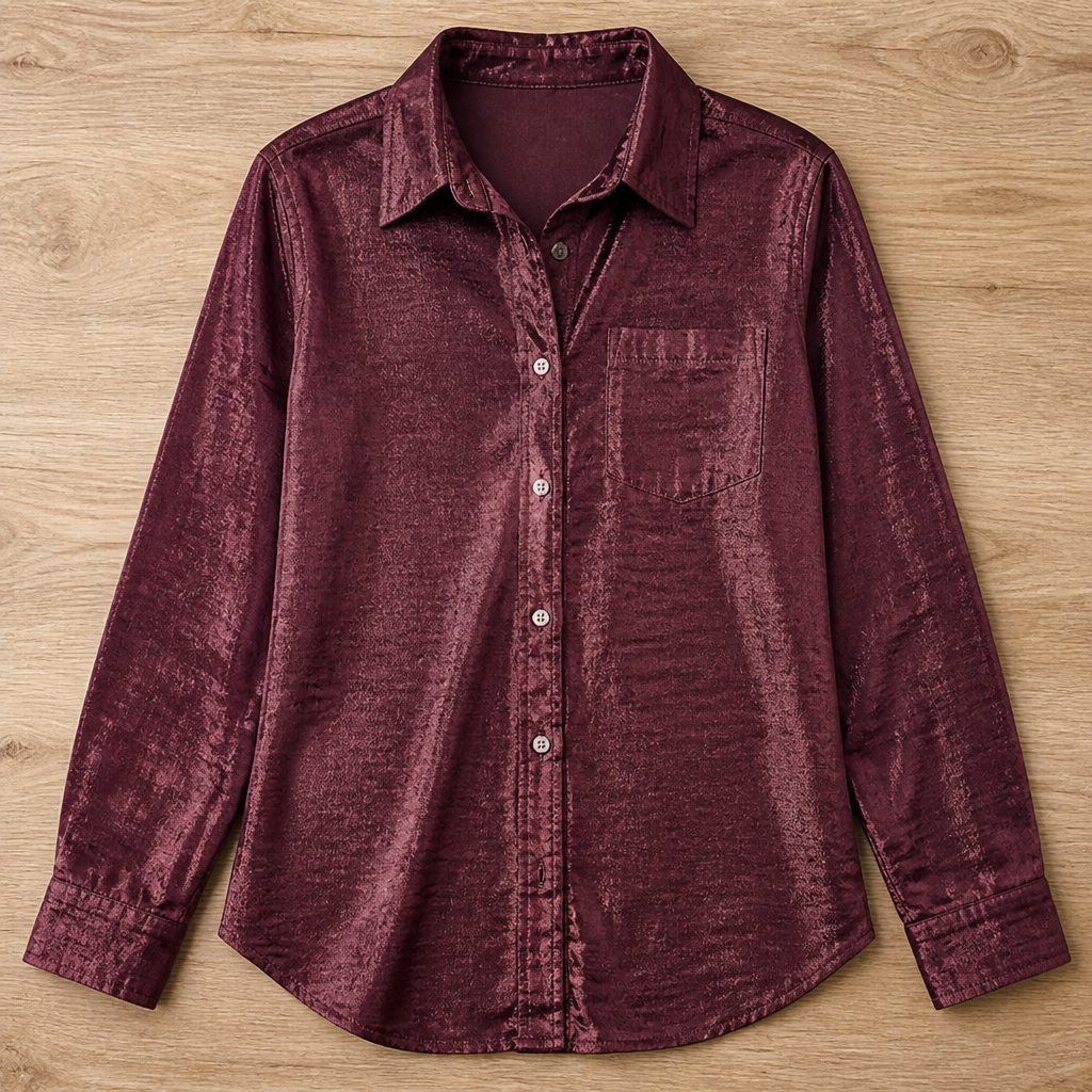 SilkenAura Mercerized Lapel Shirt — Glow with Effortless Elegance and All-Day Confidence - Esilora