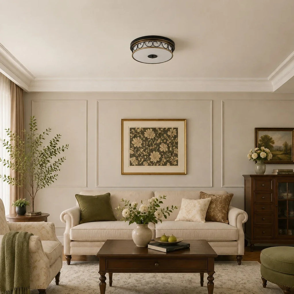 Vintage Scrollwork Flush Mount Ceiling Light | Esilora