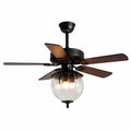 Konoha Holzdeckenventilator mit Bananenblatt und Licht | Esilora