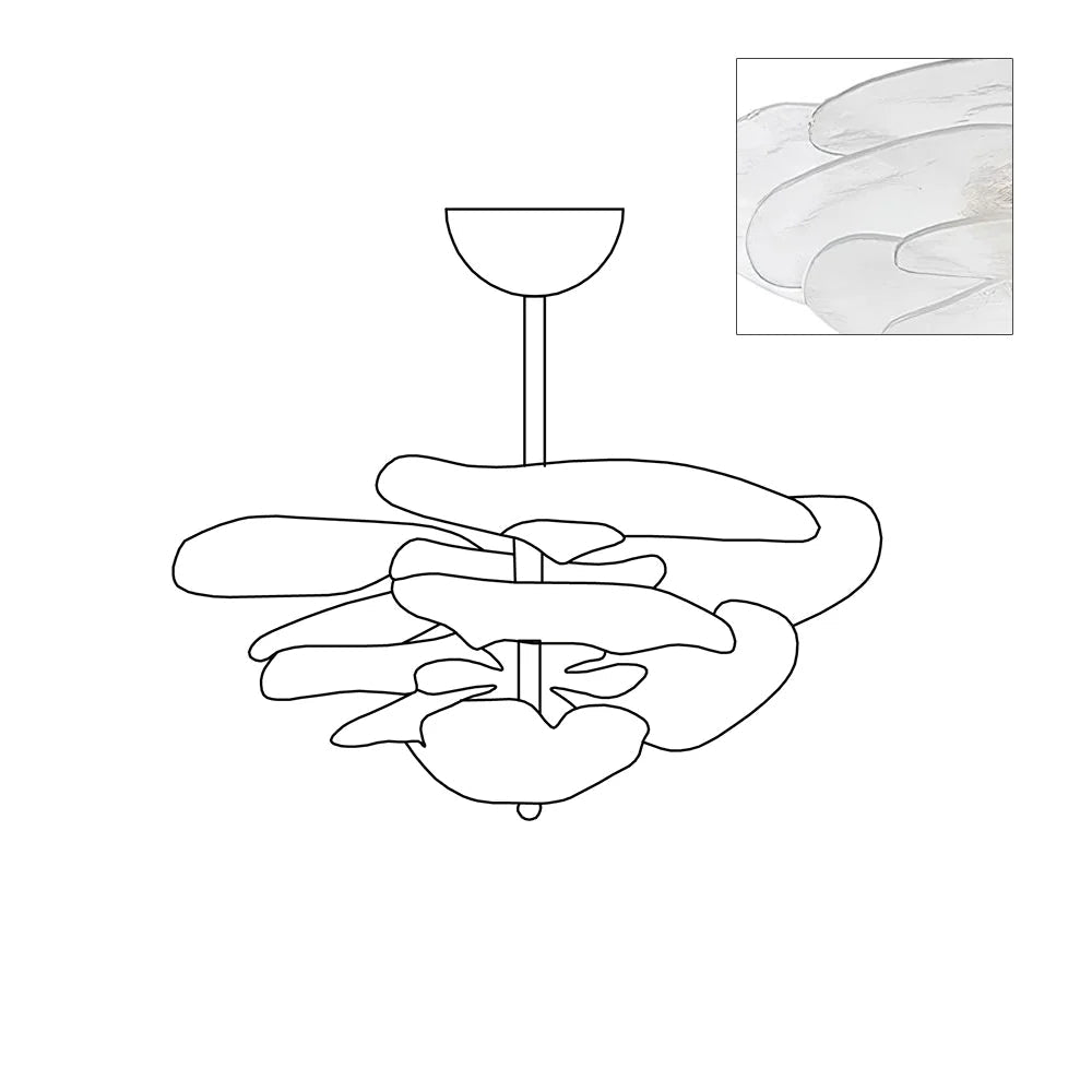 Lotus Leaf Layered Glass Chandelier | Esilora