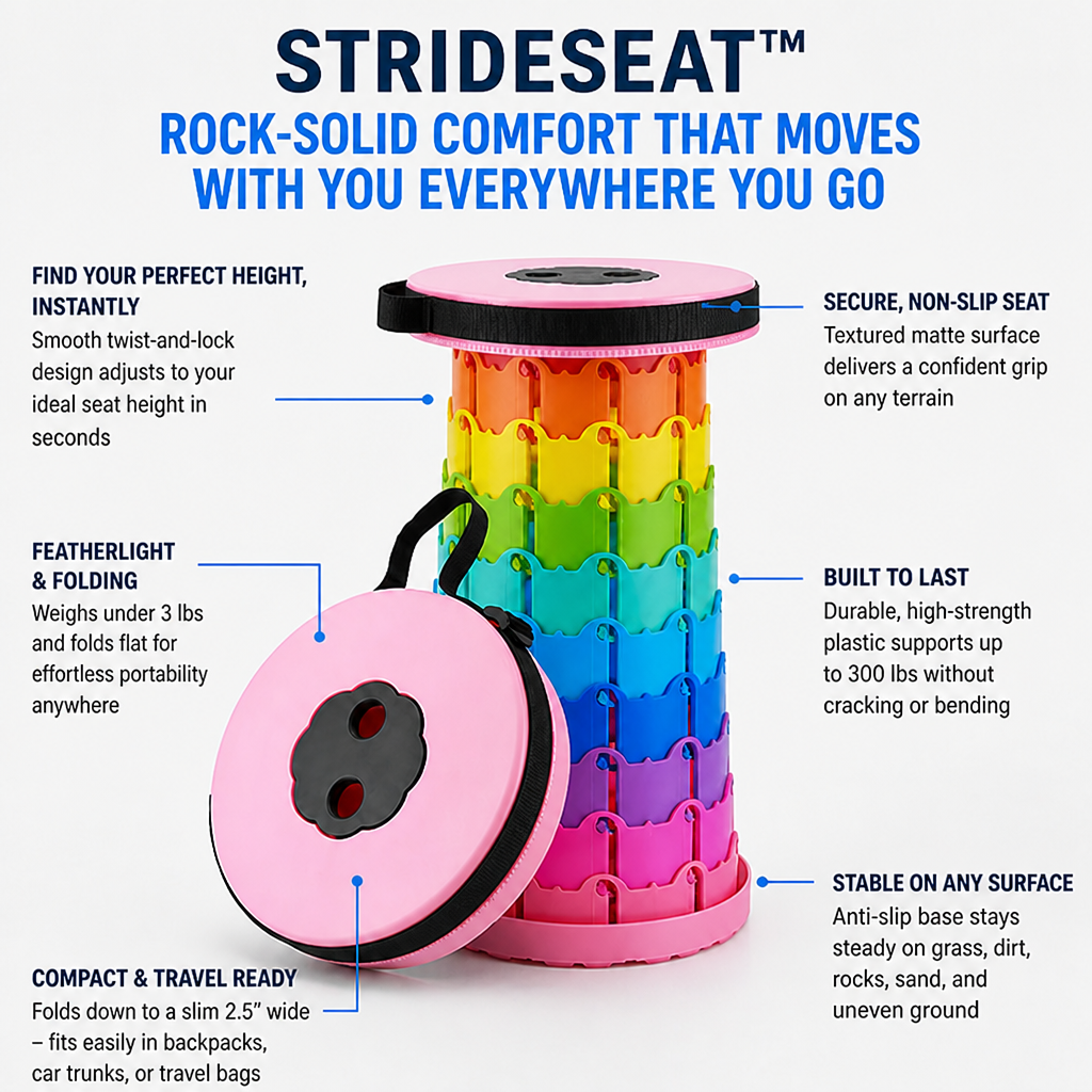 StrideSeat — Comfort solidissimo che si muove con te ovunque tu vada - Esilora