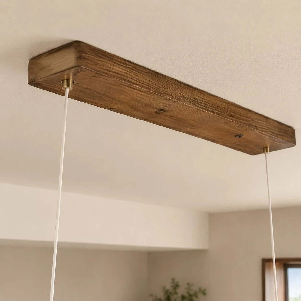 Wabi-Sabi Natural Wood Linear Pendant Light for Dining Rooms and Tea Spaces | Esilora