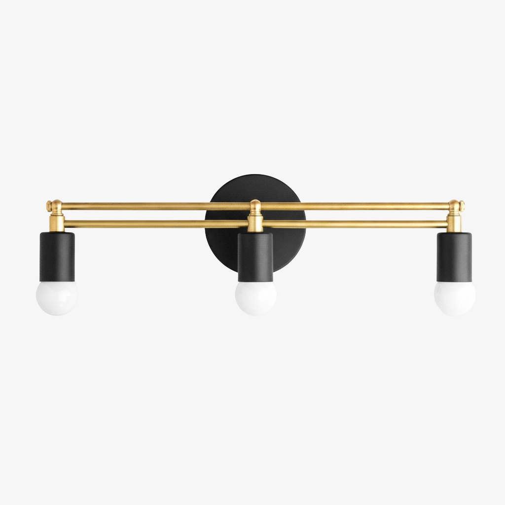 Mobilux Line Sleek Multi-Head Bathroom Wall Light – Designer Vanity Sconce with Glass Shades | Esilora