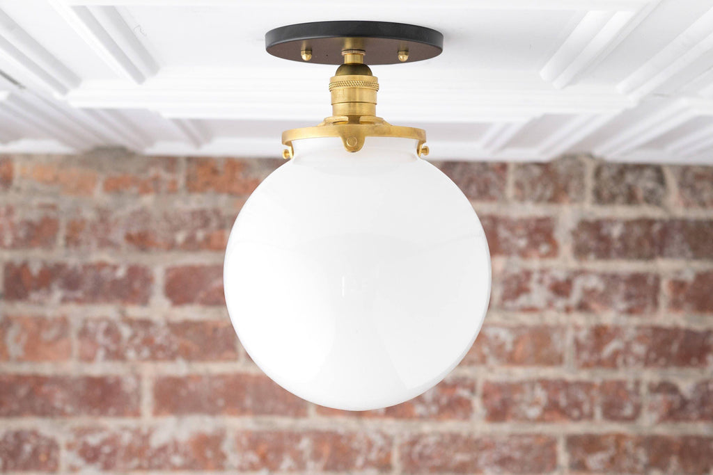 Glorica Opalglas-Halbdeckenleuchte – moderne Mid-Century-Leuchte für das Wohnzimmer | Esilora