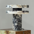 Modern Sculptural Table Lamp with Cylindrical Base Design for Bedroom Bedside and Living Room Use | Esilora