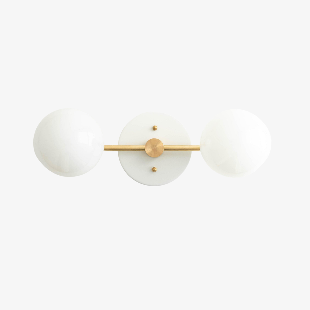 Glorica Glass Minimalist Metal Arm Globe Wall Sconce – Mid-Century Vanity Lighting for Mirror & Hallway | Esilora