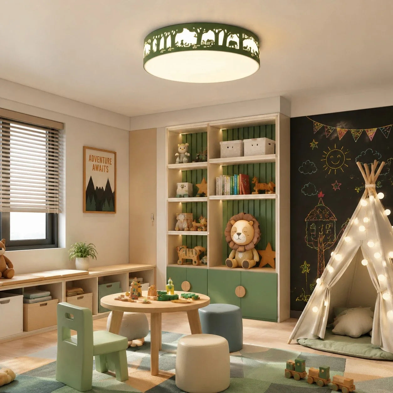 Lampada da soffitto LED a spettro completo con silhouette cava | Esilora