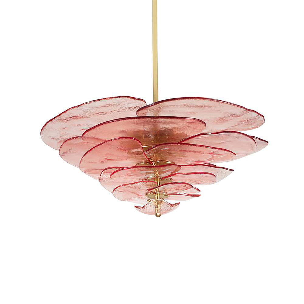 Lotus Leaf Layered Glass Chandelier | Esilora