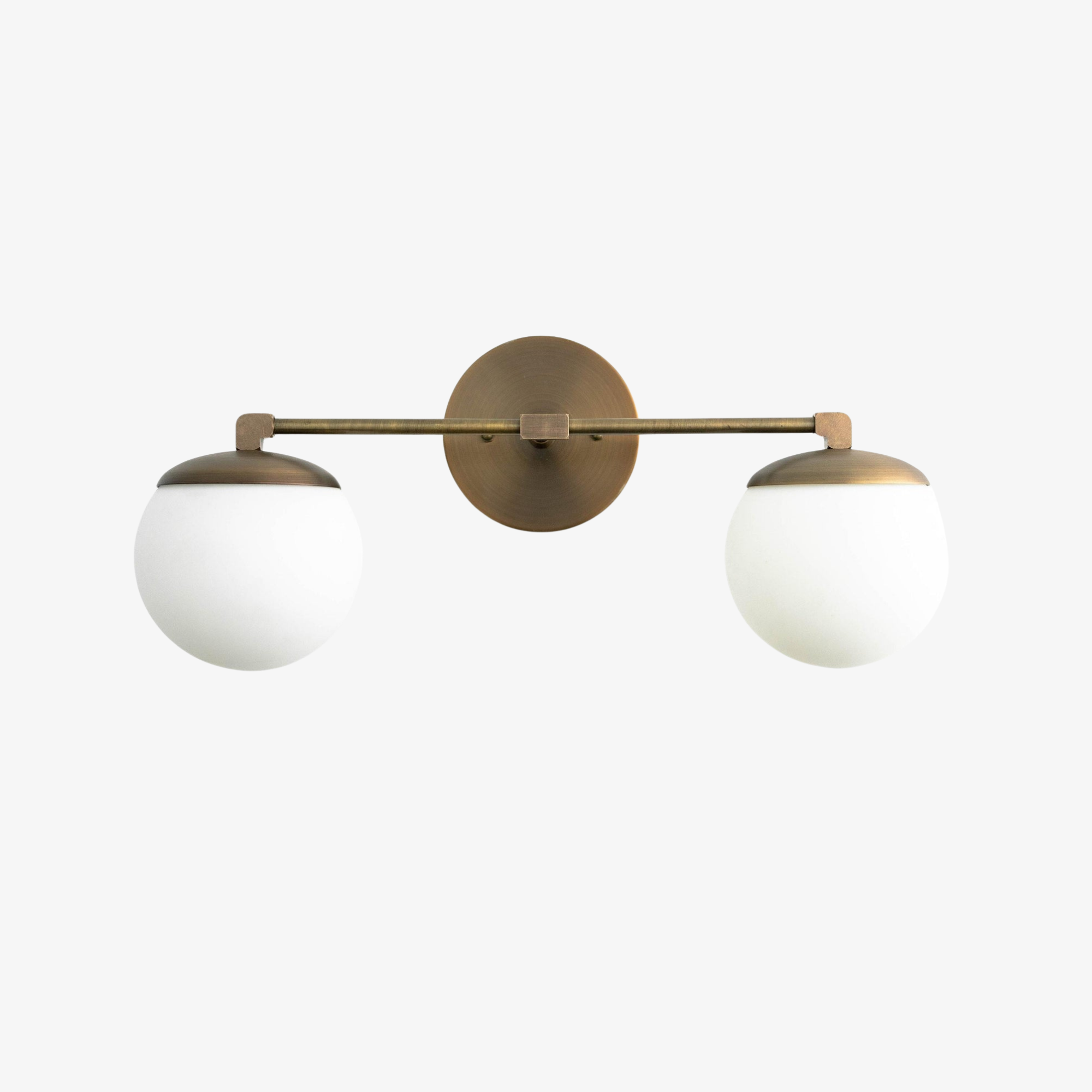 Applique da parete Glorica Glass Modern a 2 sfere – Luce da toilette per bagno | Esilora