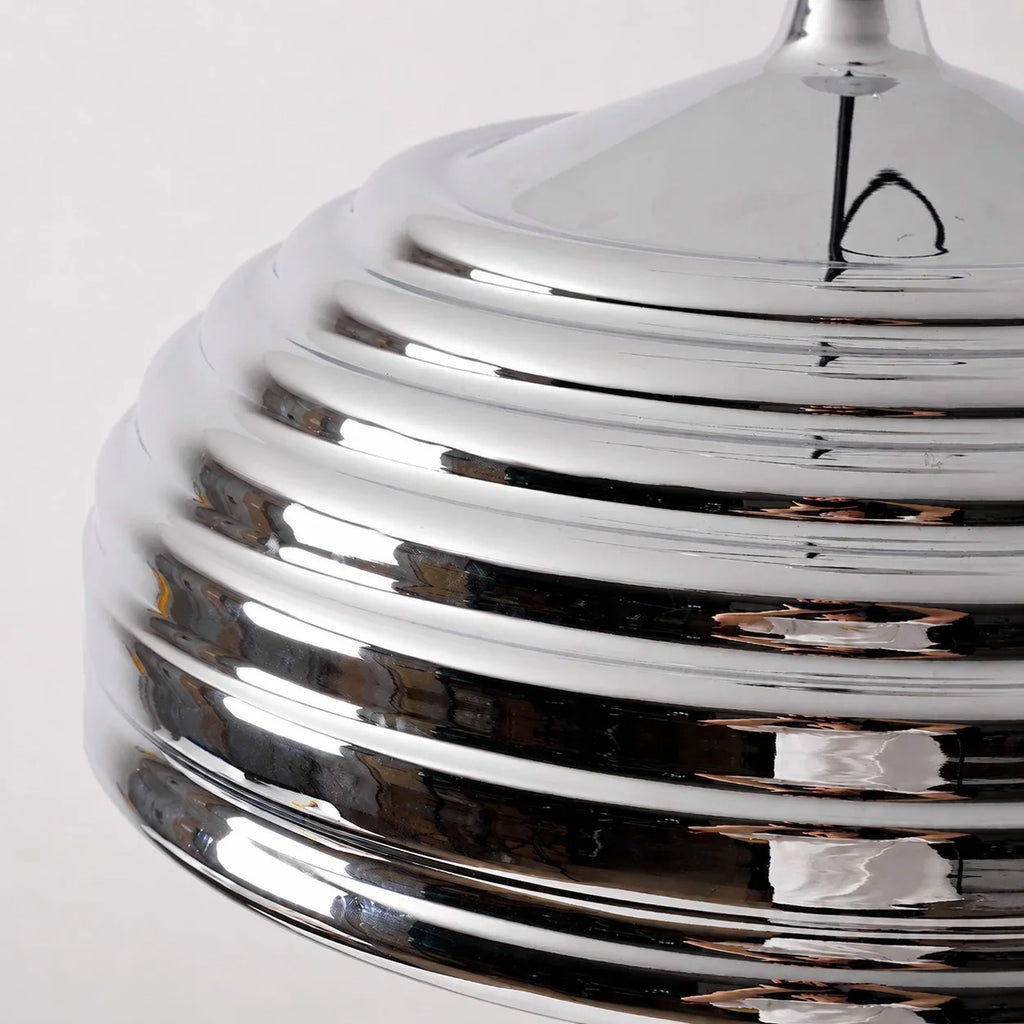 Industrielle Bauhaus-Pendelleuchte mit verstellbarem Arm in poliertem Chrom | Esilora