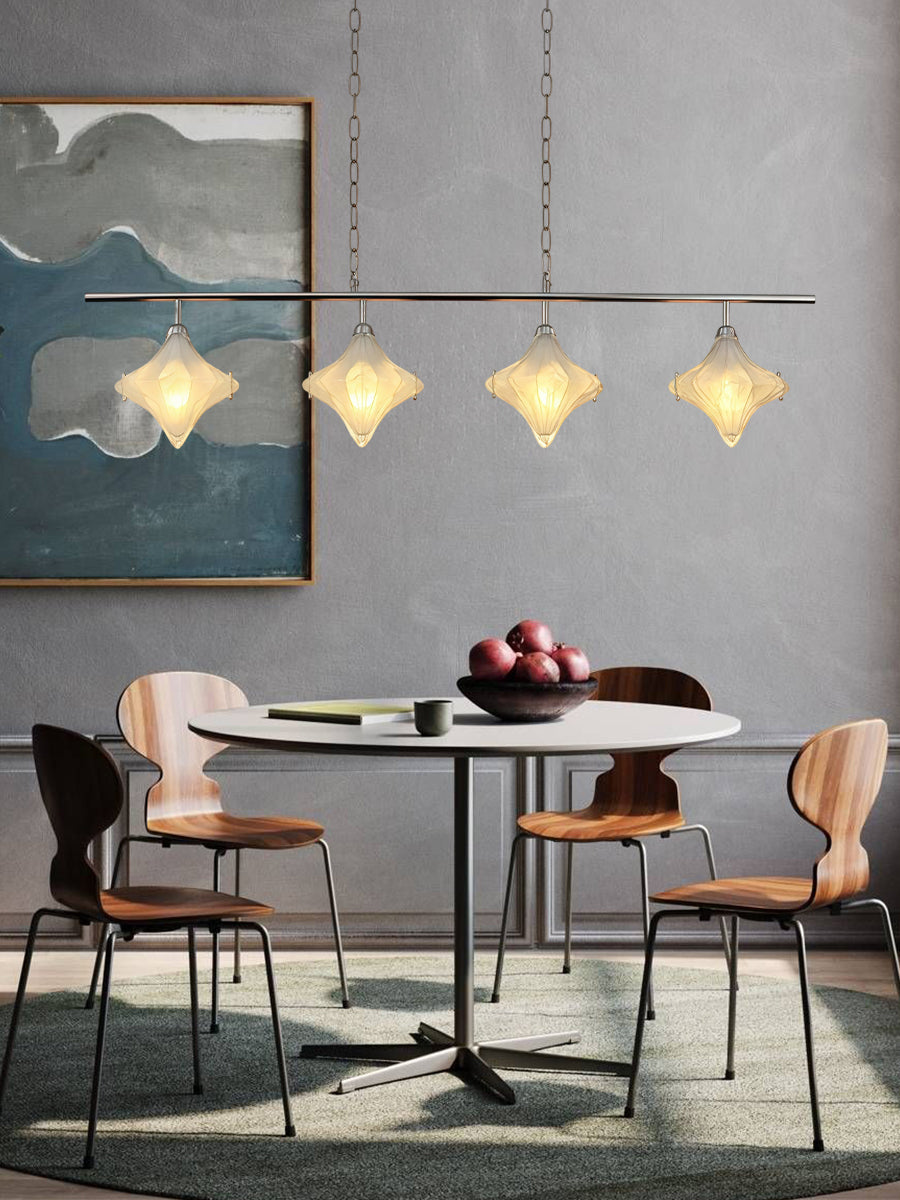 Art Deco Star Linear Pendant Light - Elegant Lighting for Kitchen Island  - Astris Cassiopeia | Esilora