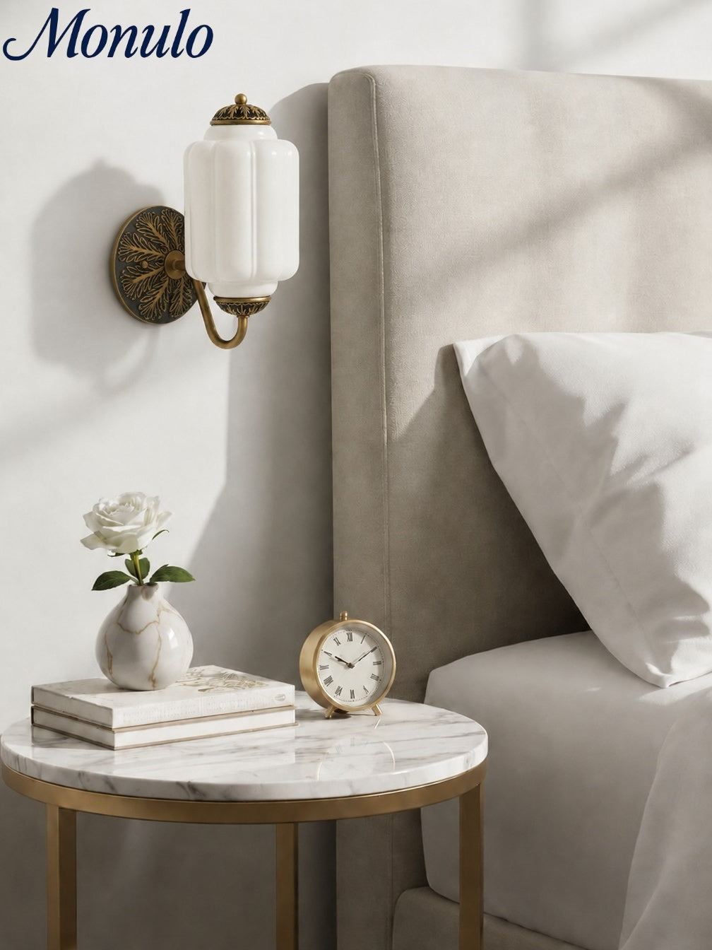 Vintage Milk Glass Sconce Bedside Hallway Eloise Wall Sconce | Esilora