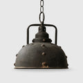 Rustic Distressed Black Dome Dining Pendant Lamp | Esilora