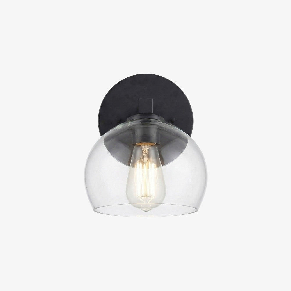 Javina globus-vegglampe – minimalistisk lampe i metall og glass med klokkeform for belysning i stue og soverom | Esilora
