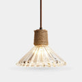 Rustic Woven Rope Glass Pendant Light Collection | Esilora
