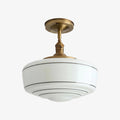Kalvora Mid-Century Round Ceiling Light with Glass Shade - Indoor Flush Mount Light for Bedrooms and Corridors | Esilora