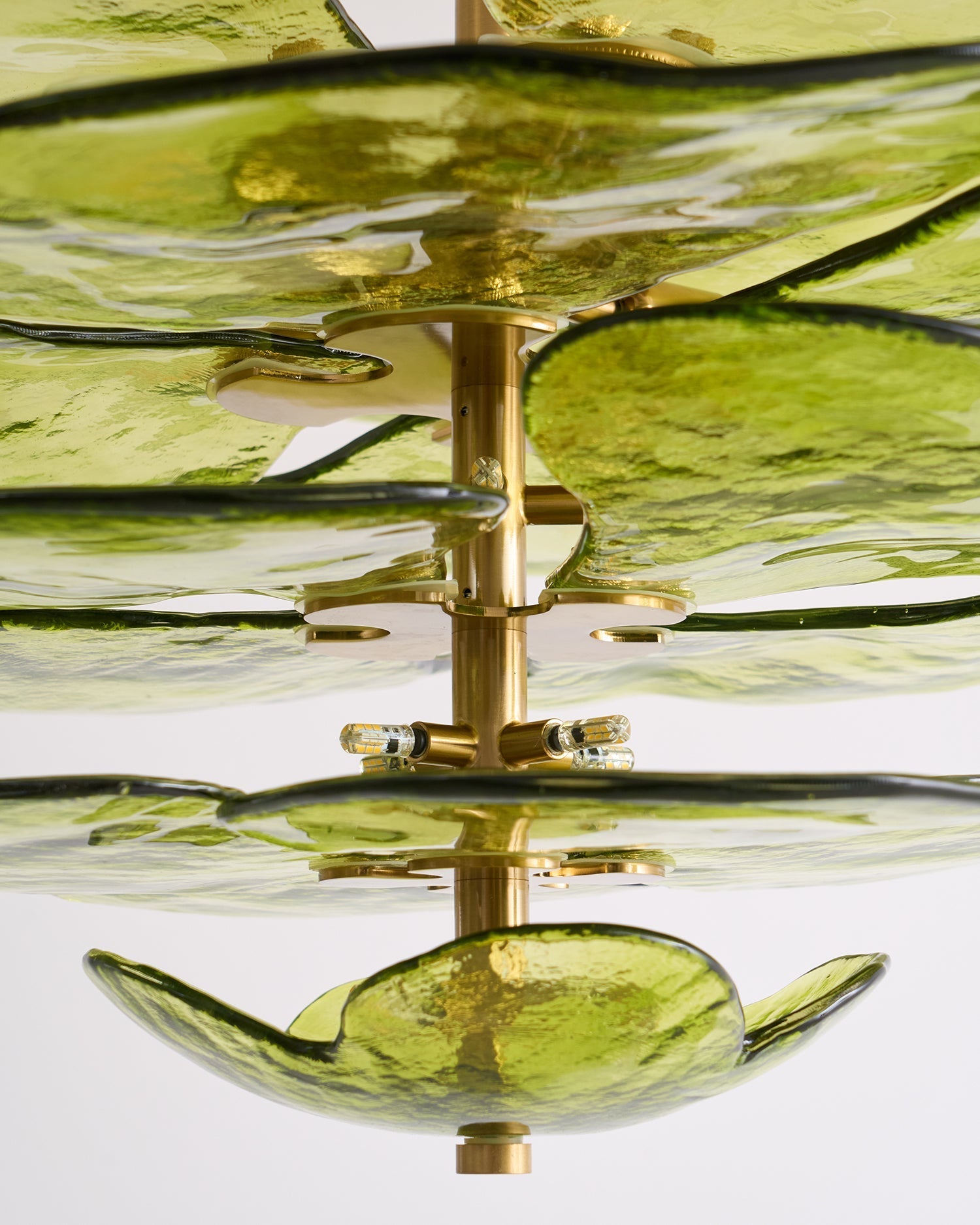 Lotus Leaf Layered Glass Chandelier | Esilora