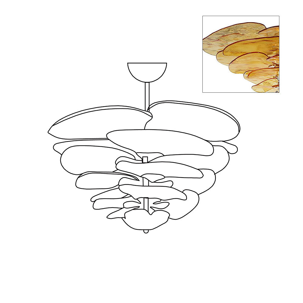 Lotus Leaf Layered Glass Chandelier | Esilora