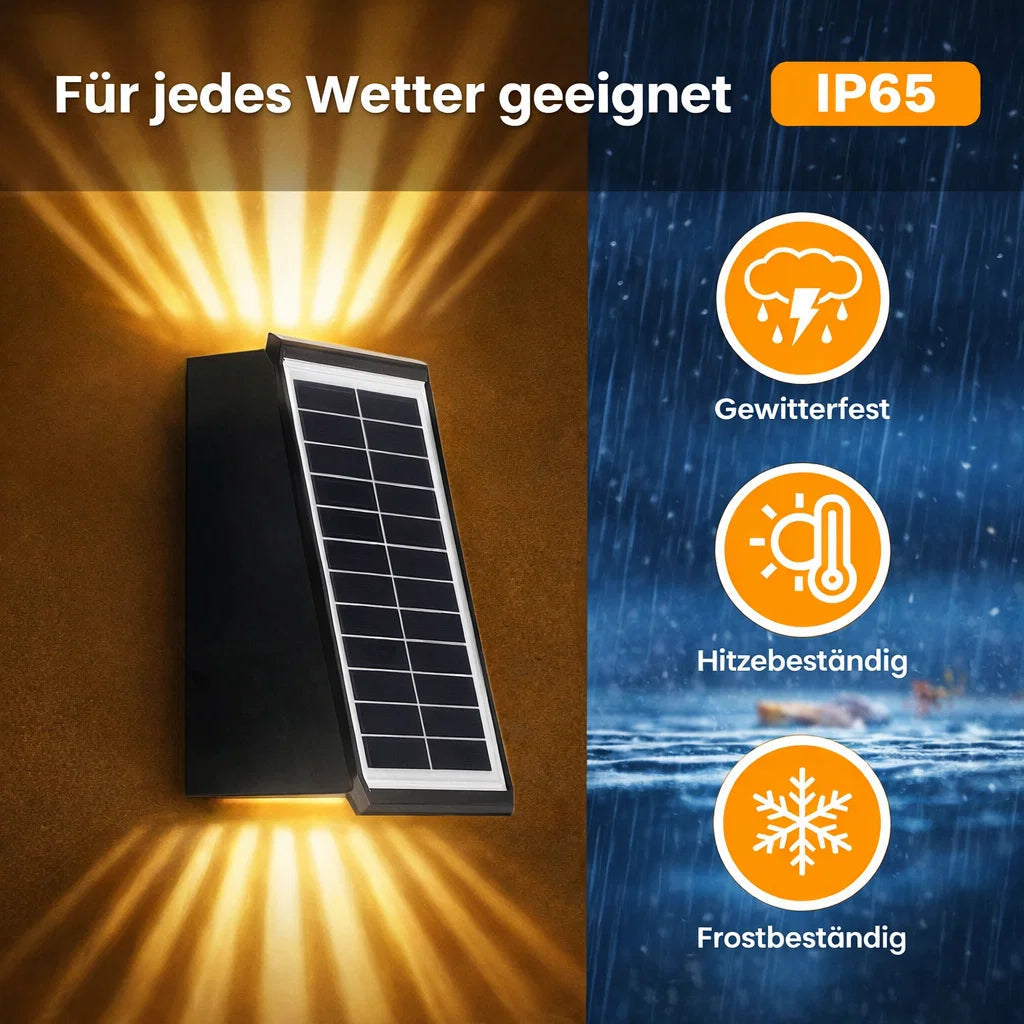 Solar Outdoor Wall Light with RGB & Warm White – Wireless & Automatic - Esilora