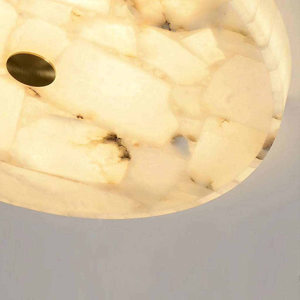 AlbaSphere Modern Round Ultra Thin Ceiling Lamp - Alabaster Contemporary Home Lighting | Esilora