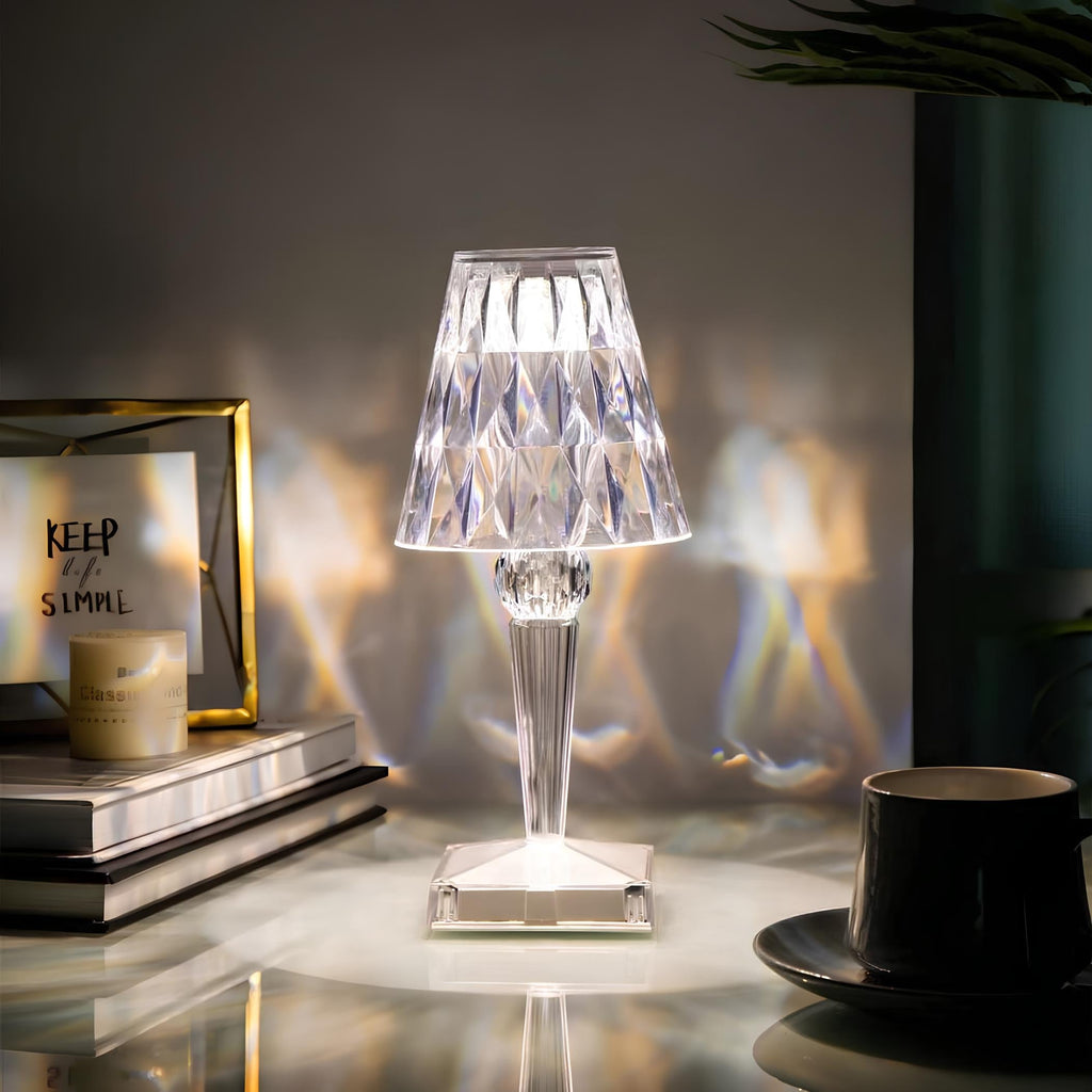 Lampă de masă LED modernă fără fir - design din cristal acrilic