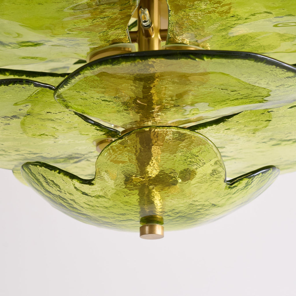 Lotus Leaf Layered Glass Chandelier | Esilora