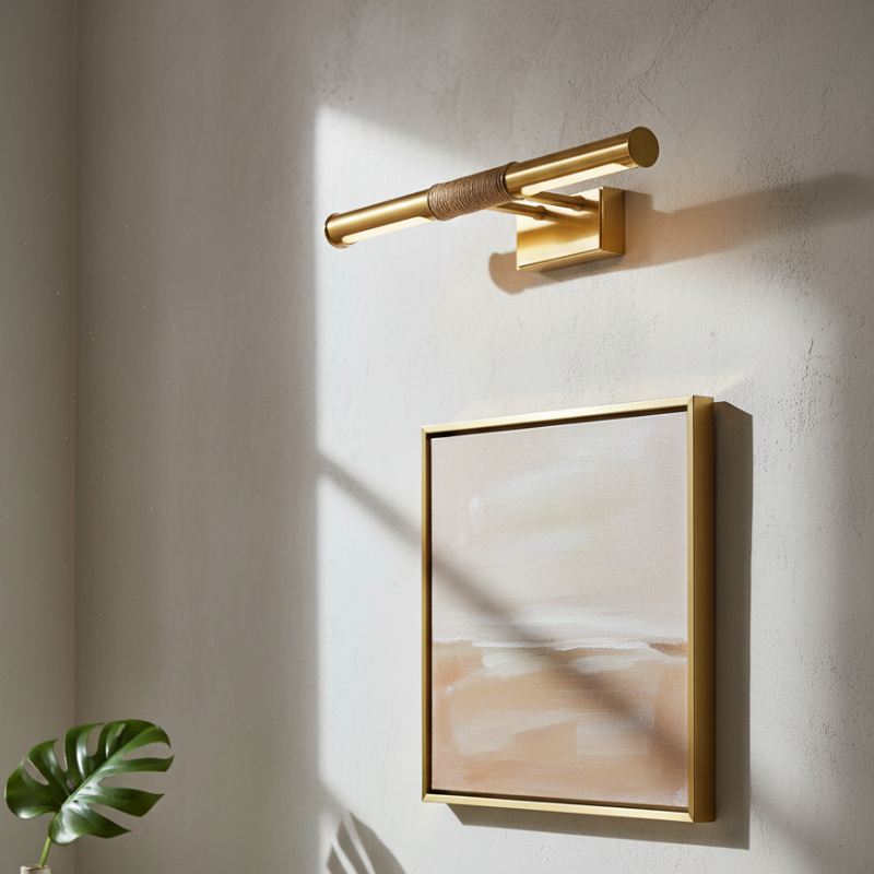 Aurix Picture Light – Slim Wrapped‑Center Bar Design Metal Finish Wall Lamp for Gallery & Hallway | Esilora