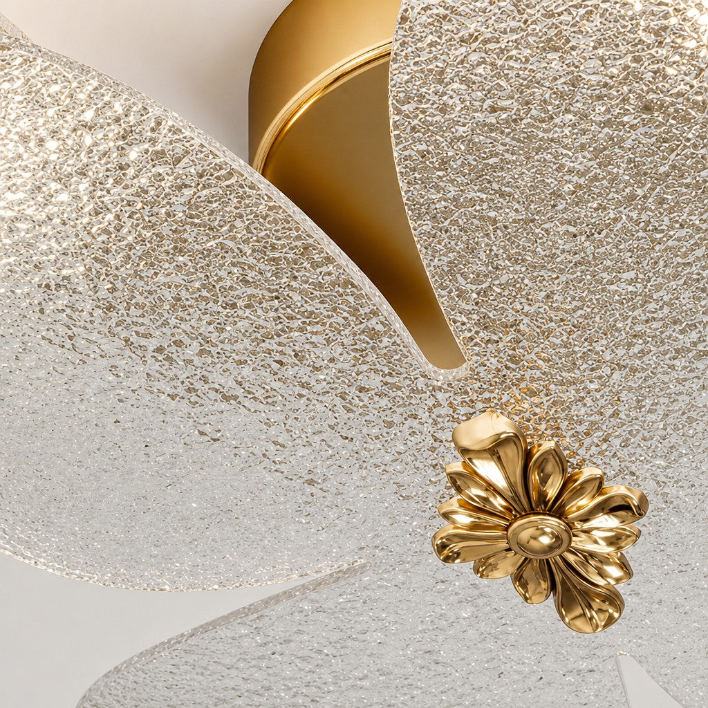 Lucenda Butterfly Flush Mount Ceiling Light - Gold Acrylic Retro Lamp for Hallway and Entryway | Esilora