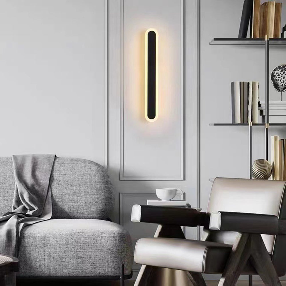 Lampada da parete da esterno ovale minimalista in metallo Edge IP65 impermeabile | Esilora