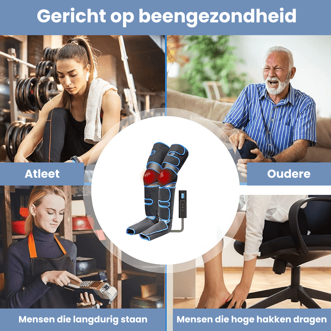 Airestro 360° benmassager — Lufttryk, varme og restitution
