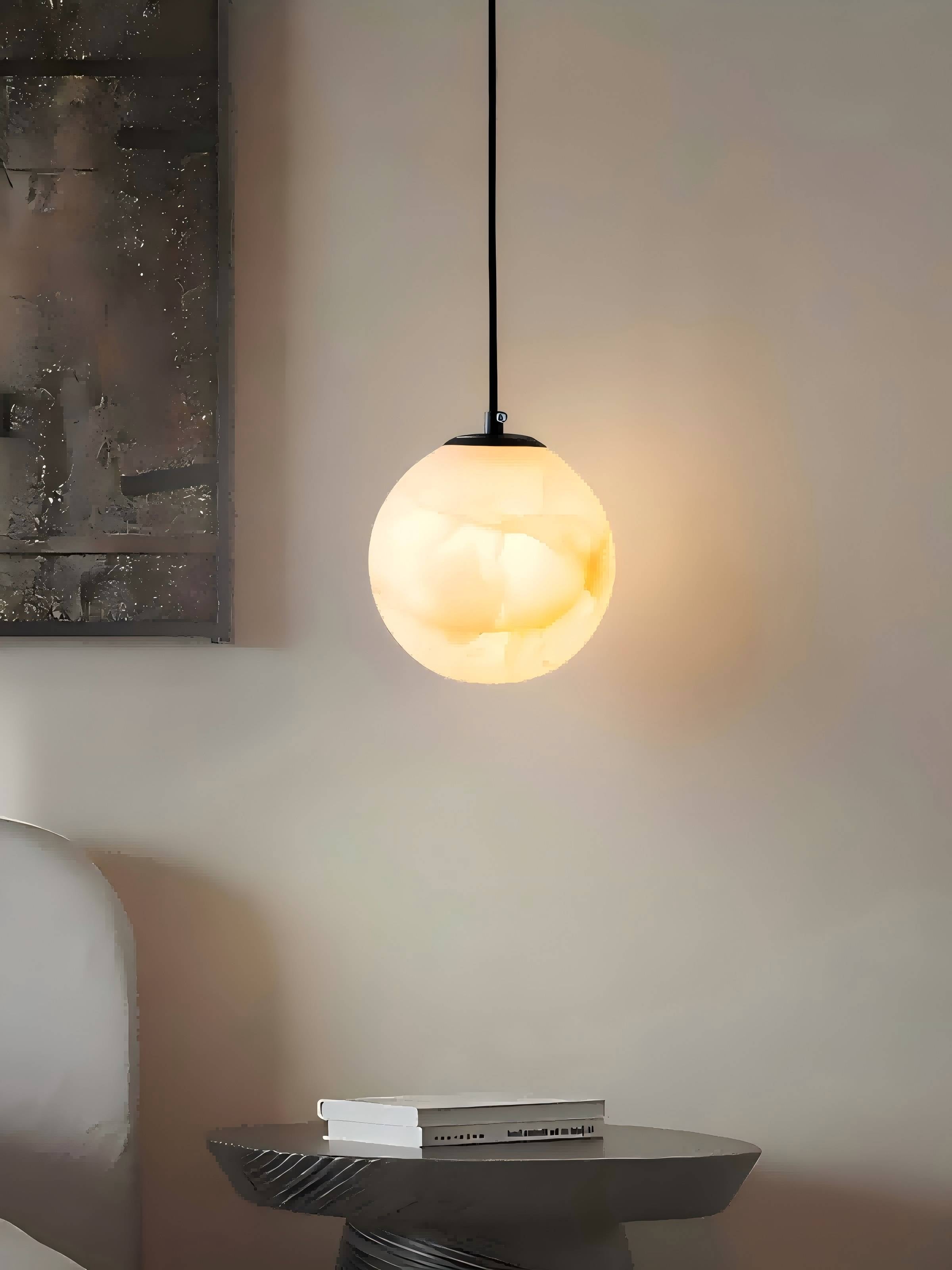 Nordic Minimalist Alabaster Pendant Light | Esilora